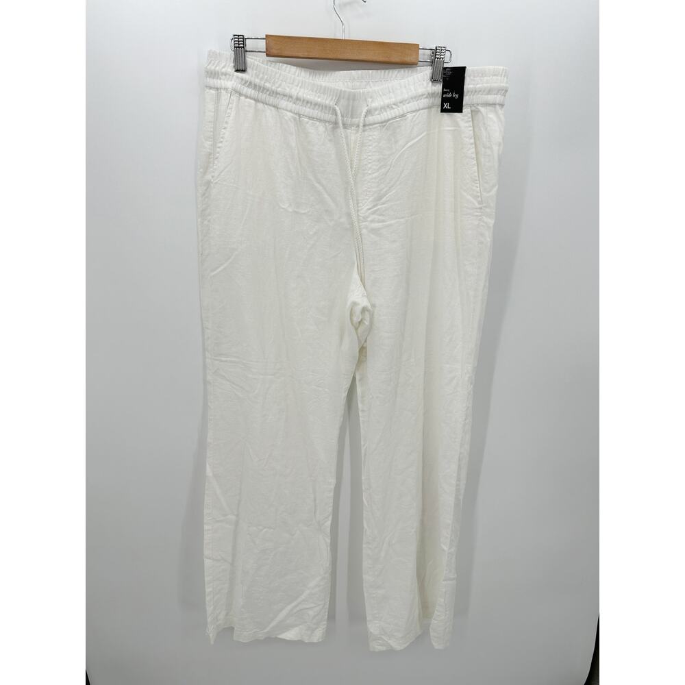 SOHO New York &‎ Company Womens Linen Blend Wide Leg Pants Size XL Boho Coastal
